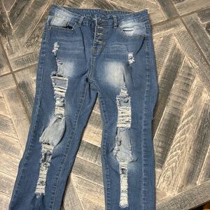 Distressed Blue Women's Jeans